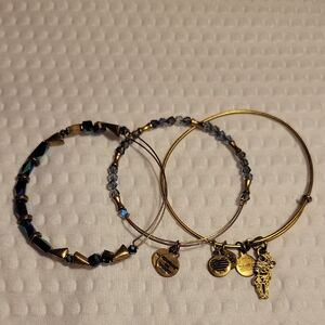 Alex And Ani Gold REINDEER Bangle Bracelet Christmas Winter Holiday